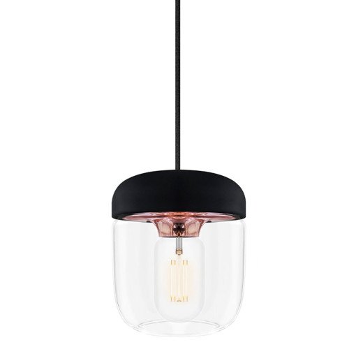 Acorn hanglamp Ø14 zwart snoer, koper