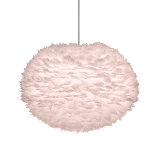 Eos hanglamp large Ø65 zwart snoer, lichtroze