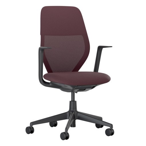 ACX Mesh fixed bureaustoel zwart onderstel Dark Red