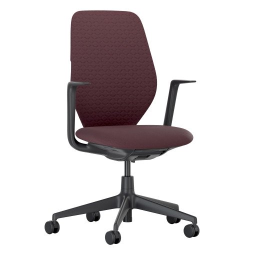 ACX Soft fixed bureaustoel zwart onderstel Dark Red