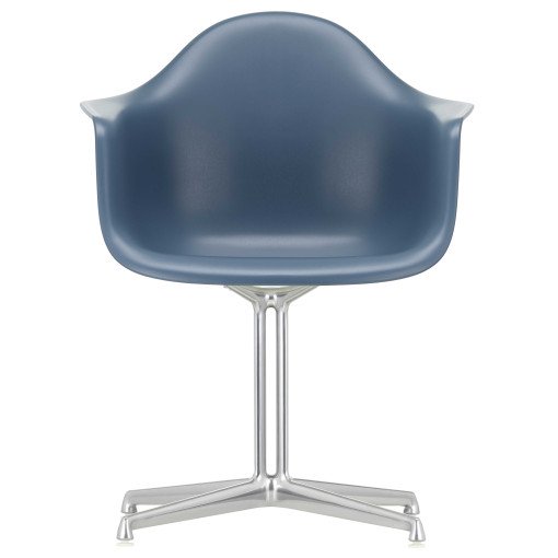 Eames DAL stoel gepolijst aluminium onderstel, Sea Blue