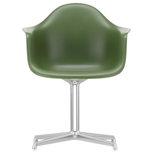 Eames DAL stoel gepolijst aluminium onderstel, Forest