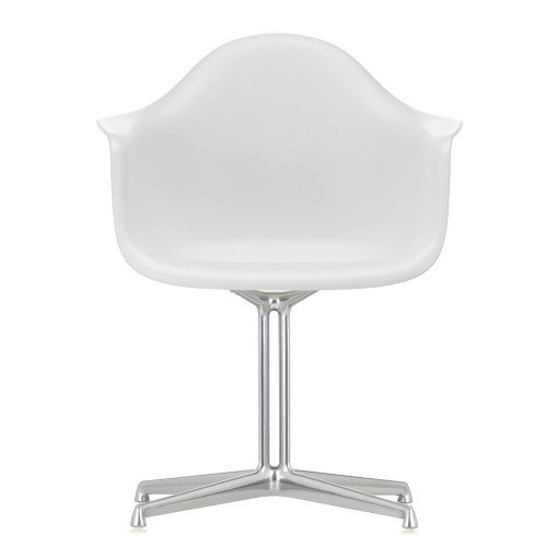 Eames DAL stoel gepolijst aluminium onderstel, Cotton White