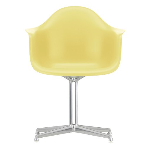 Eames DAL stoel gepolijst aluminium onderstel, Citron