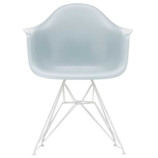 Eames DAR stoel wit gepoedercoat onderstel, Ice Grey