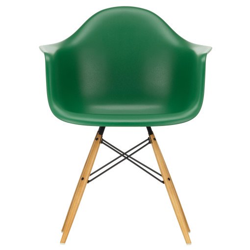 Eames DAW stoel geelachtig esdoorn onderstel, Emerald