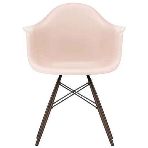 Eames DAW stoel donker esdoorn onderstel, Pale Rose