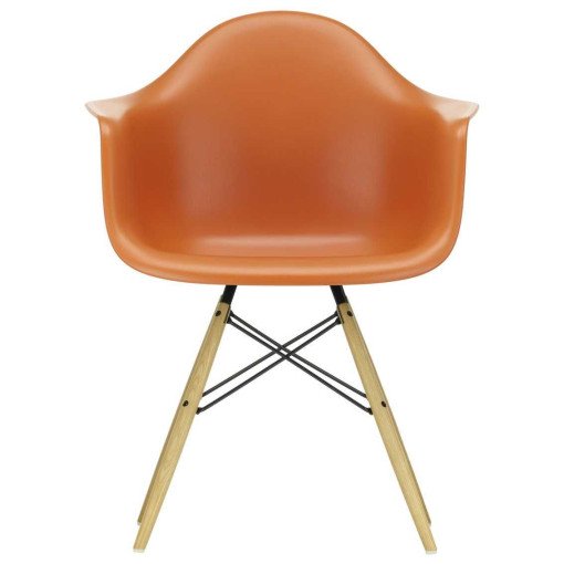 Eames DAW stoel geelachtig esdoorn onderstel, Rusty Orange