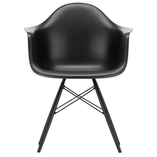 Eames DAW stoel zwart esdoorn onderstel, Deep Black