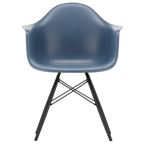 Eames DAW stoel zwart esdoorn onderstel, Sea Blue