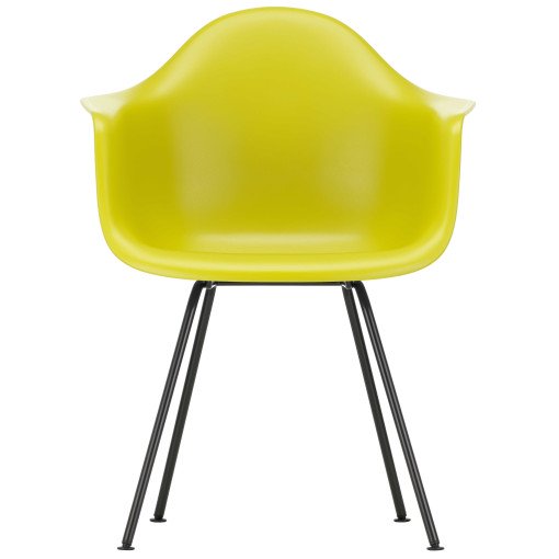 Eames DAX stoel zwart gepoedercoat onderstel, Mustard