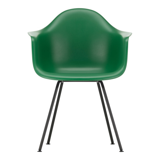 Eames DAX stoel zwart gepoedercoat onderstel, Emerald