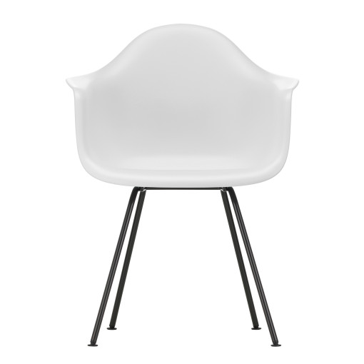 Eames DAX stoel zwart gepoedercoat onderstel, Cotton White