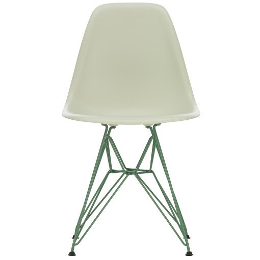 Eames DSR Colours stoel Pebble, onderstel foam green