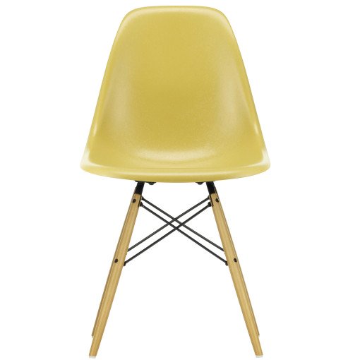 Eames DSW Fiberglass stoel geelachtig esdoorn, light ochre