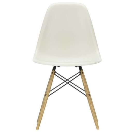 Eames DSW stoel geelachtig esdoorn onderstel, Pebble