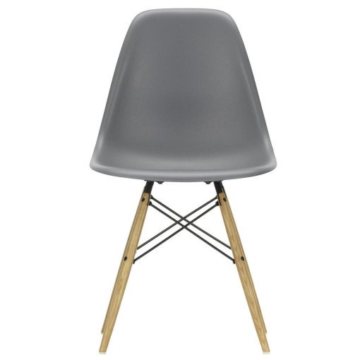 Eames DSW stoel met essen onderstel, Granite Grey