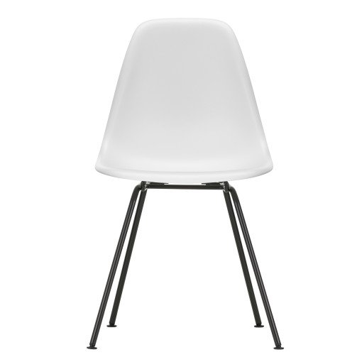 Eames DSX stoel zwart gepoedercoat onderstel, Cotton White