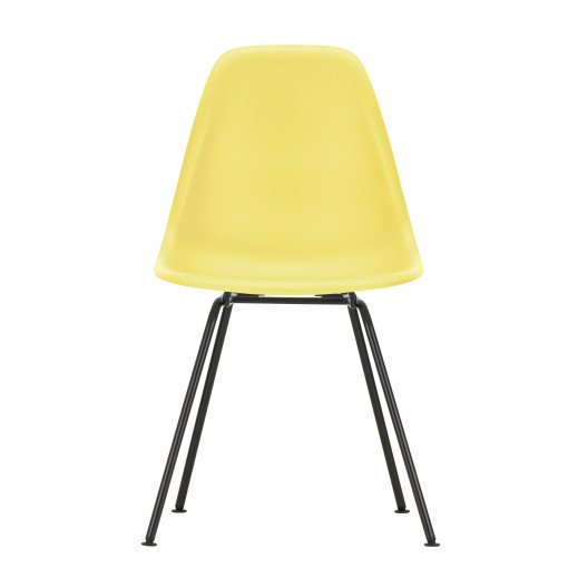 Eames DSX stoel zwart gepoedercoat onderstel, Citron