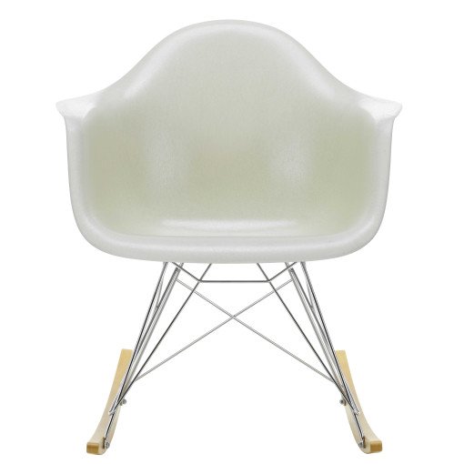 Eames RAR Fiberglass schommelstoel esdoorn goud, parchment