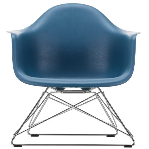 Eames LAR loungestoel verchroomd onderstel, Sea Blue