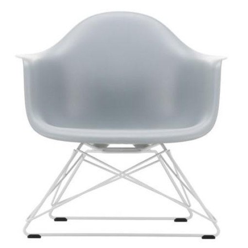 Eames LAR loungestoel wit onderstel, Light Grey
