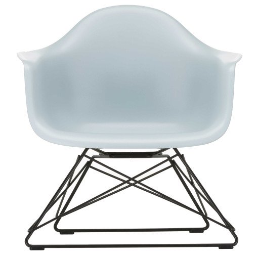 Eames LAR loungestoel zwart onderstel, Ice Grey