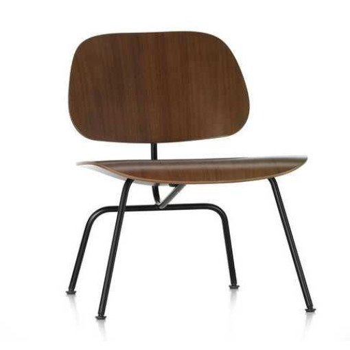 Eames LCM loungestoel notenhout, zwart onderstel