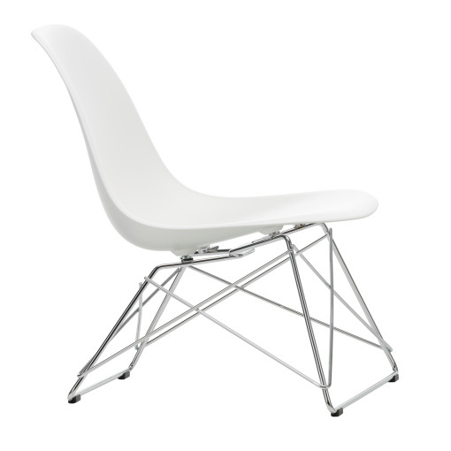 Eames LSR fauteuil verchroomd onderstel, White