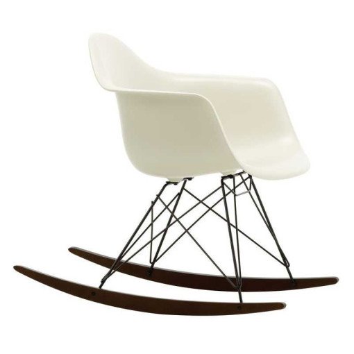 Eames RAR schommelstoel esdoorn donker onderstel, Pebble