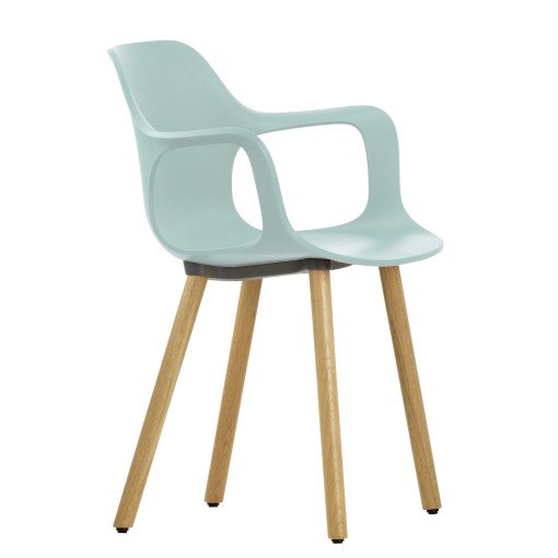 Hal Armchair Wood stoel naturel eiken onderstel, ijsgrijs