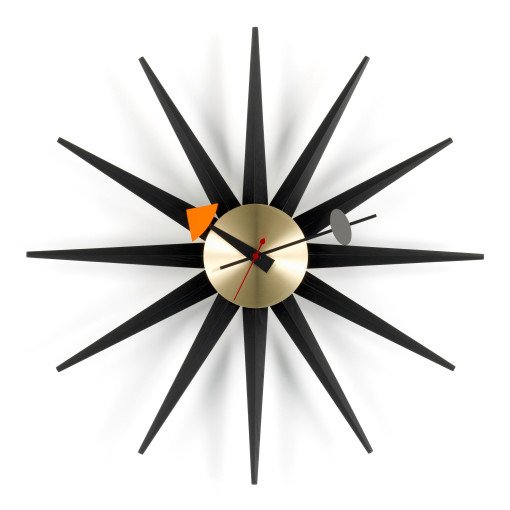 Sunburst Clock klok Black Collection Ø47