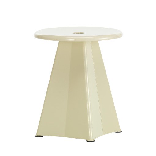 Tabouret Métallique kruk Prouvé Blanc Colombe (Ecru)