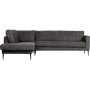 Crew bank met chaise longue links donkegrijs