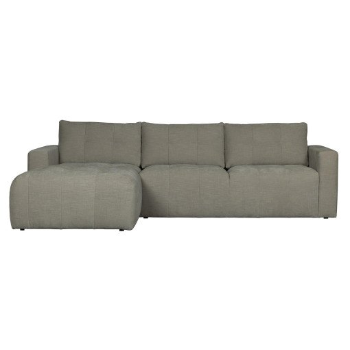 Bar 3-zits bank met chaise longue links warm grijs