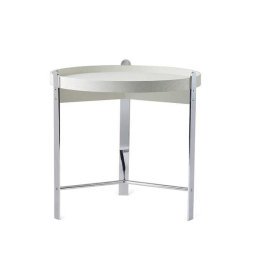 Compose 50 bijzettafel warm white, chroom