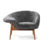 Fried Egg Sheepskin fauteuil Scandinavian grey