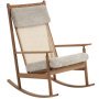 Swing Rocking Chair teak,Moonlight sheepskin