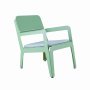 Bended fauteuil incl zitkussen pale green