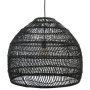 Wicker hanglamp medium zwart