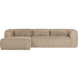 Bean bank met chaise longue links rib travertin