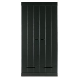 Connect kledingkast 2-deurs zwart