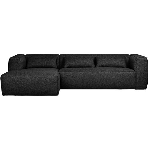 Bean bank met chaise longue links donkergrijs