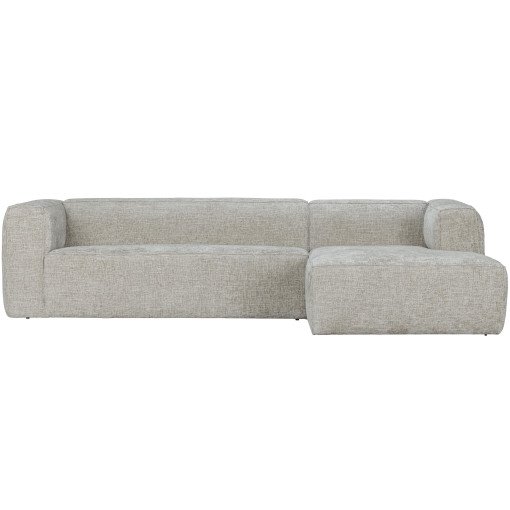 Bean bank met chaise longue rechts grove melange natural