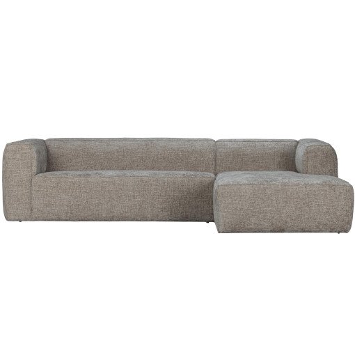 Bean bank met chaise longue rechts grove melange travertin