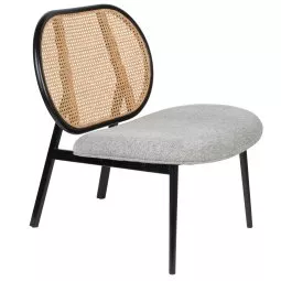 Spike lounge fauteuil naturel grijs