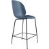  Tweedekansje - Beetle Chair barkruk 65cm met zwart onderstel blauwgrijs