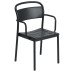  Tweedekansje - Linear steel tuinstoel met armleuning black