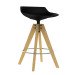Flow Stool barkruk 65cm met VN naturel eiken onderstel zwart