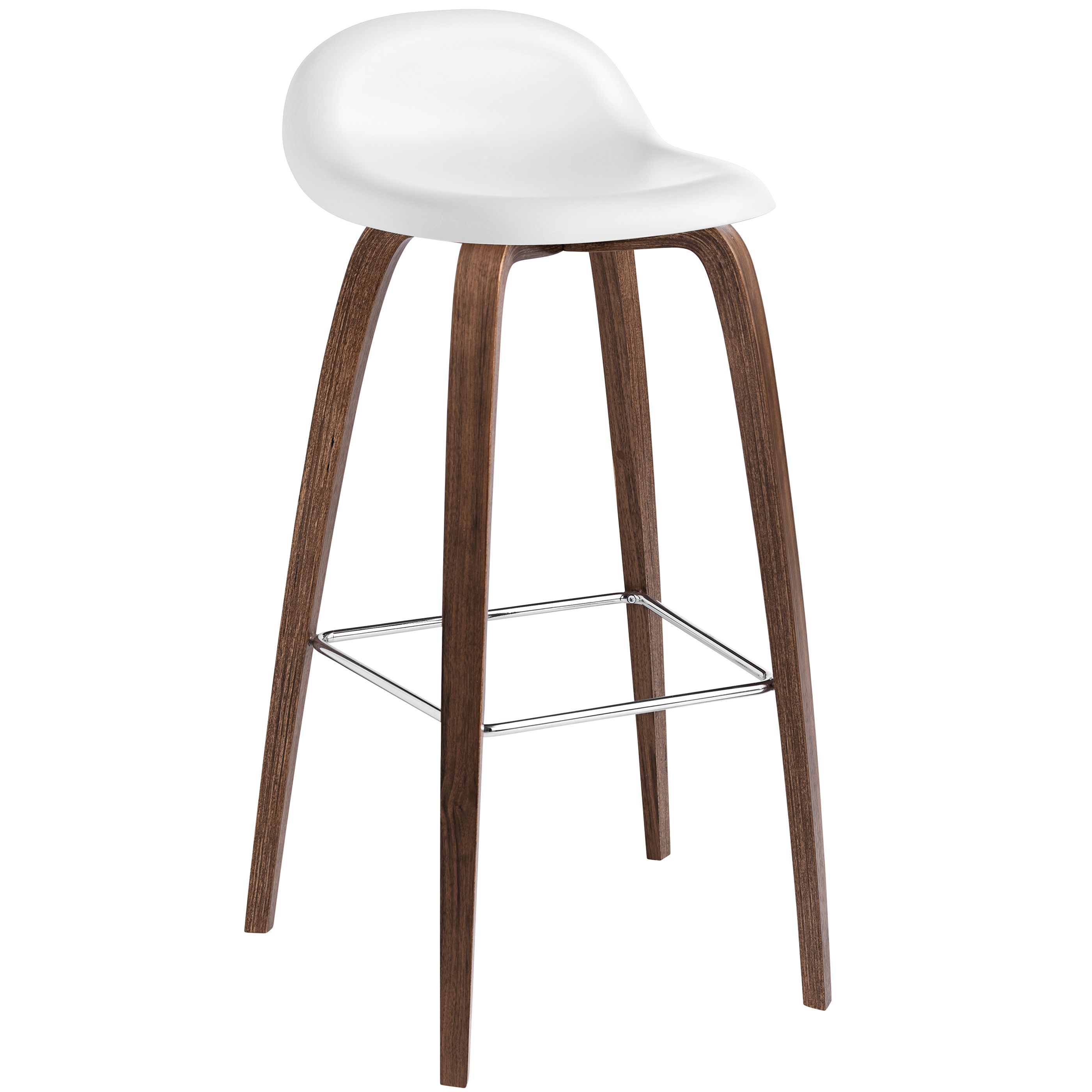 Gubi 3D Hirek Barkruk Met Walnoten Onderstel Wit gubi kopen in de aanbieding